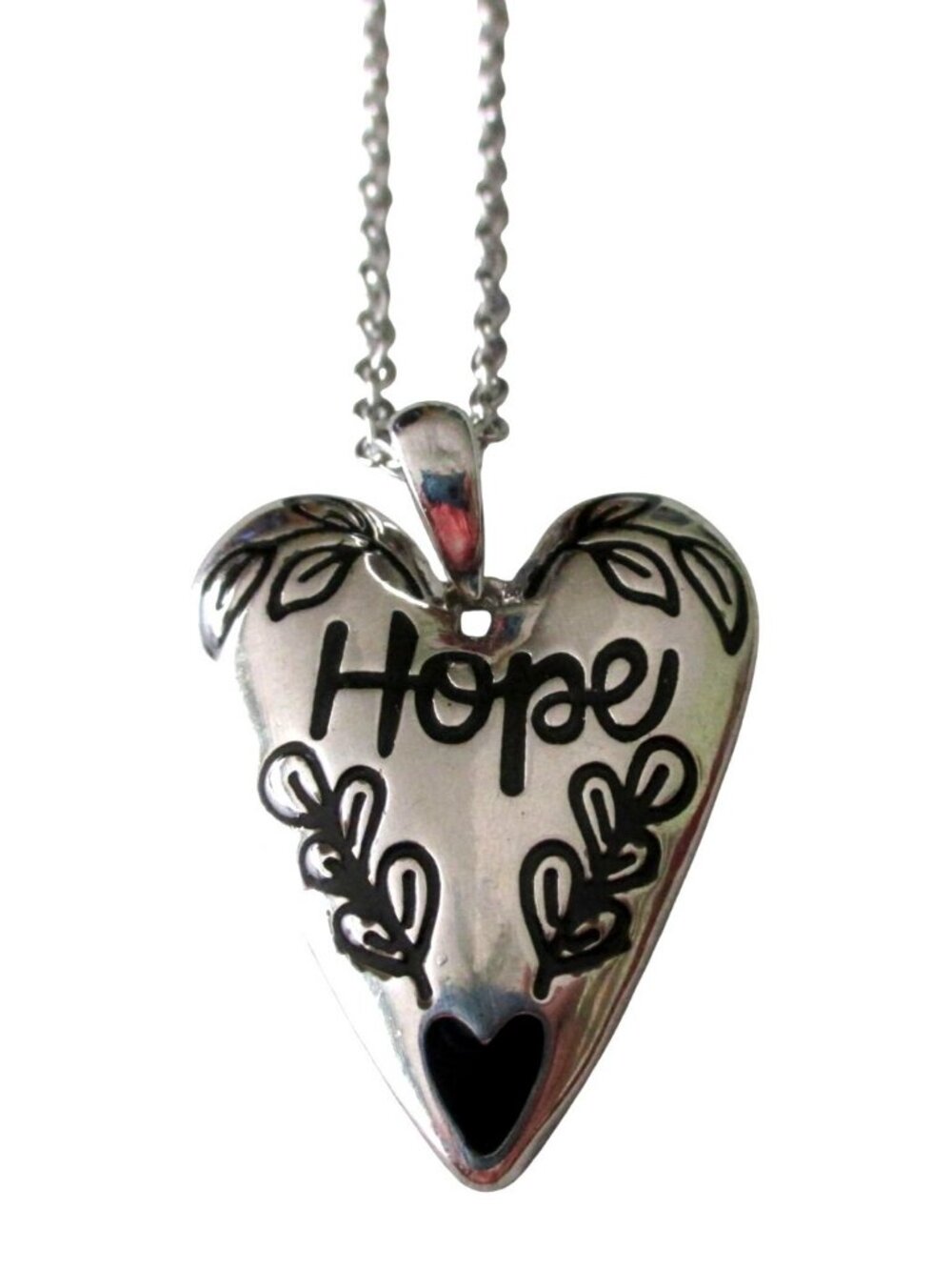 New Heart Hope Pendant Necklace On 20" Stainless Chain Jewelry Gift